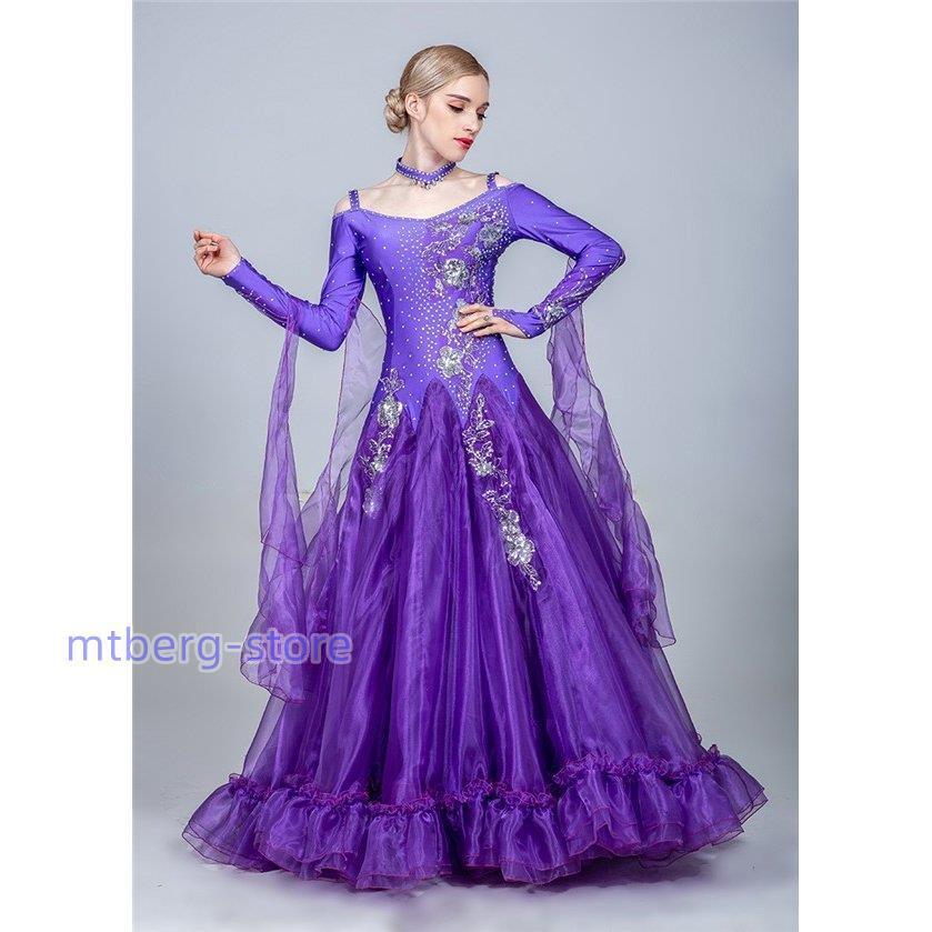 新春セール 8カラー サイズ指定可 社交ダンス モダンドレス 社交ダンス 衣装 大きいサイズ 大きい裾 社交ダンス ドレス スタンダードドレス 【B2127269268】(11863円)