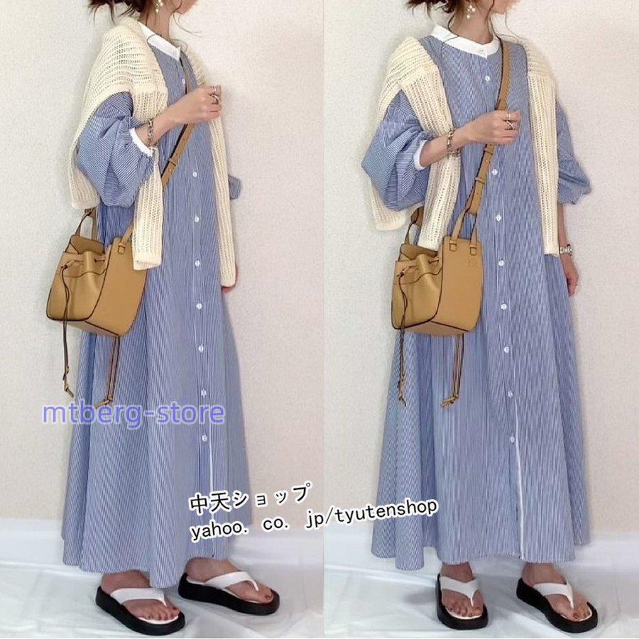 夏シャツワンピース レディース 40代 長袖 ロングワンピース 春 秋 ストライプ柄ワンピース カジュアル夏ワンピース50代 着回し ゆったり 前開き 着痩せ P52lzgfjco ワンピース チュニック Windowrevival Co Nz
