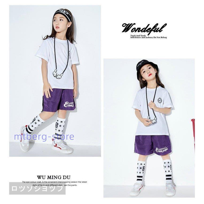 キッズダンス衣装 ヒップホップ ジャズダンス 衣装 ｔシャツ ダンス衣装 ヒップホップ 男の子 女の子 ジャージ 練習着　hiphop jazz ゆったり Tシャツ｜mtberg-store｜09