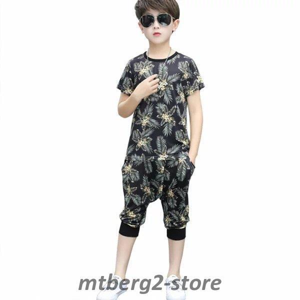 男の子 夏服 2点セット Tシャツ パンツ お出かけ かっこいい カジュアル キッズ セットアップ 上下セット 個性プリント 子ども服 新作 通学 運動着 韓国子供服 特売 新作