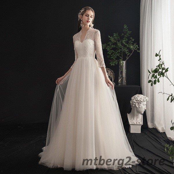 人気沸騰 ウェディングドレス ウェディングドレス白 パーティードレス トレーン 花嫁ロングドレス 結婚式 露背 ビーズ 二次会 エレガント レース お呼ばれ 挙式hs5164 エンパイアライン サイズ Xl Teambody Ir