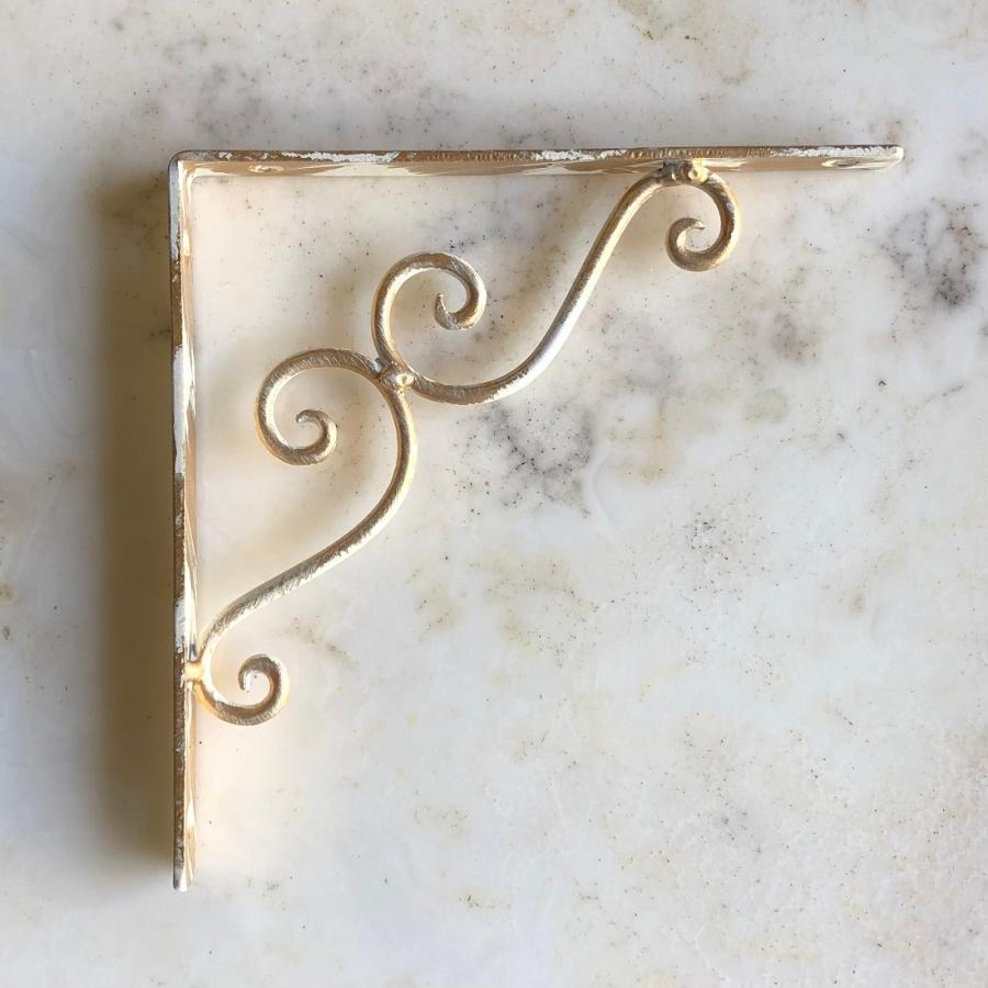 2個セット 棚受け マスディトレーディング ホワイトゴールドアイアン