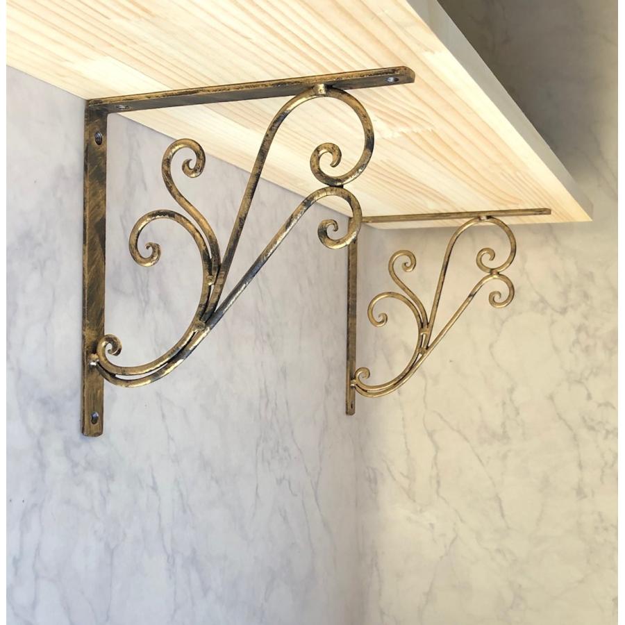 2個セット 棚受け マスディトレーディング アイアン ブラケット