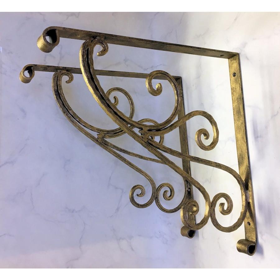 アイアンブラケット 棚受け Lサイズ エレガント おしゃれ金具