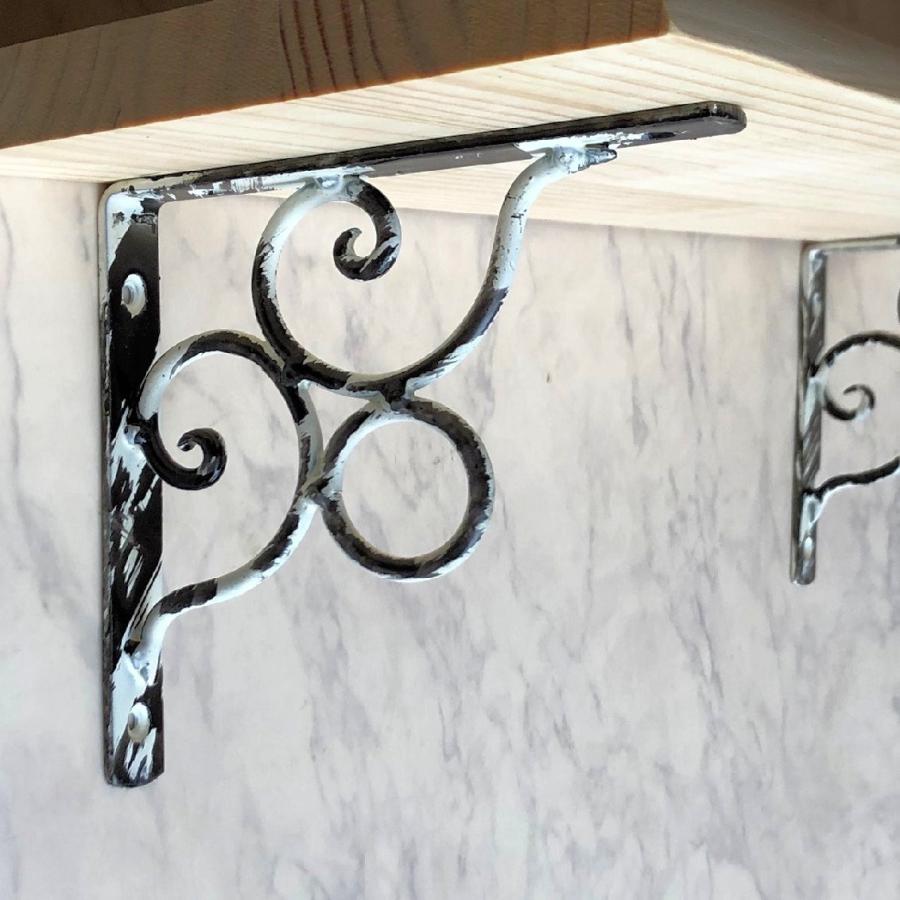 アンティーク　棚受け　アイアンブラケット　2種類　6個セット 棚受け アイアン ブラケット おしゃれ 金具 レトロ アンティーク