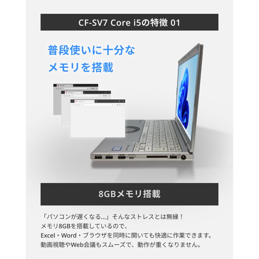 Let's note SV CF-SV7 第8世代 Core i5 8GB SSD 1TB 12.1型 WUXGA PC