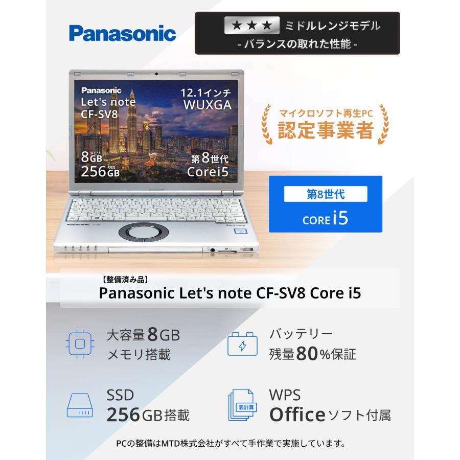 Let's note SV Panasonic CF-SV8 / 第8世代 Core i5 8GB