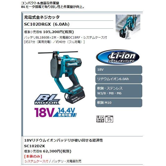 マキタ（makita） SC102DRGX 充電式全ネジカッタ （リチウム電池