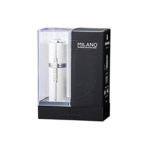 TRAVALO （トラヴァ―ロ） ミラノ アトマイザー ブラウン 香水 旅行 携帯 詰め替え ボトル 簡単 香水スプレー (White) 