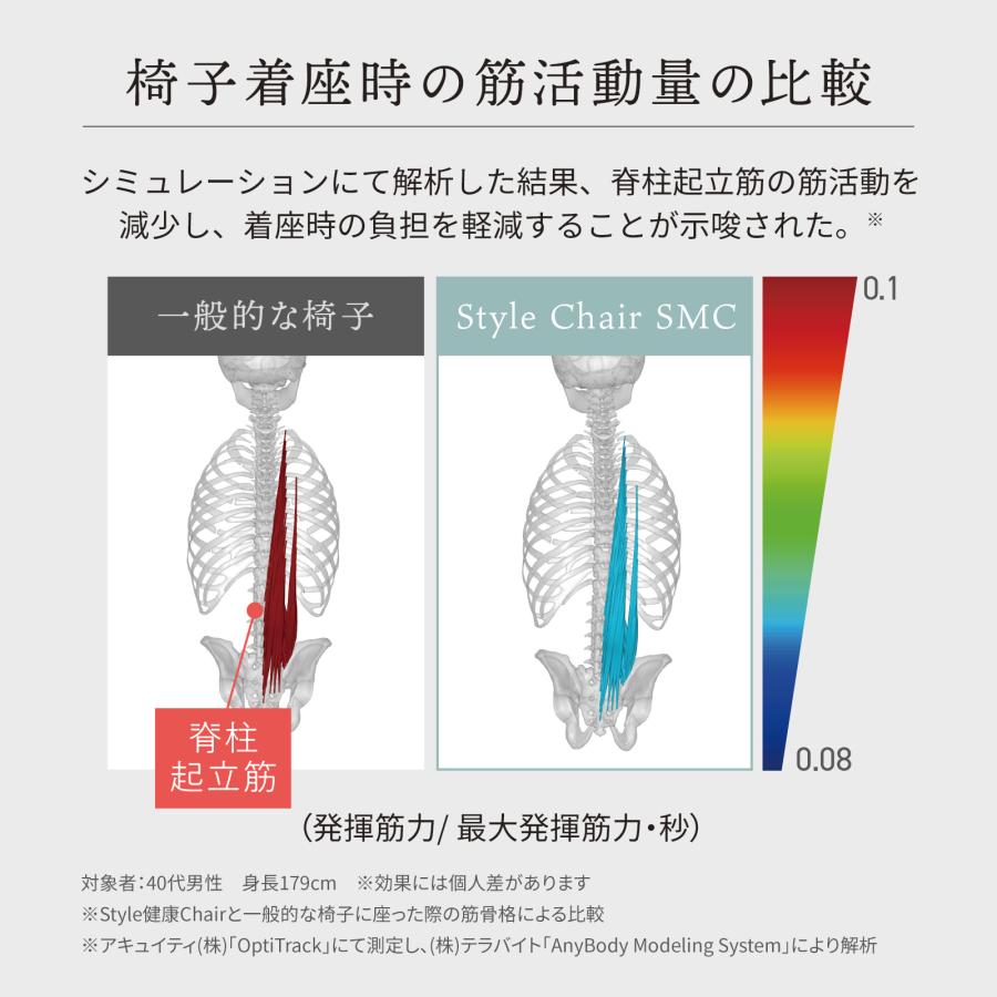 【ポイント+10%付与！】腰回りを包み込む スタイル チェア エスエムシー Style Chair 在宅 オフィスワーク 腰 姿勢 フィット 骨盤 支える SMC STCN｜mtgec｜09