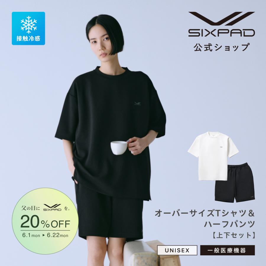 SIXPAD トレーニングウェア 半袖・ショートパンツセット SIXPAD 公式ストア】シックスパッド リカバリーウェア オーバーサイズT