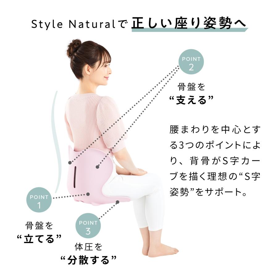 【ポイント付与+10%】公式ストア スタイル ナチュラル 姿勢 座椅子 猫背 デスクワーク 腰 背中 Style Natural 正しい姿勢 体圧 740g 蒸れにくい 骨盤 10P｜mtgec｜03