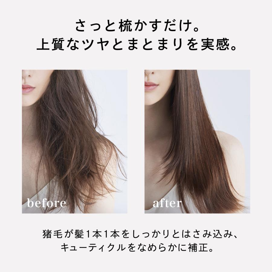 【新発売！】送料無料 リファブリッスル ヘアブラシ 母の日 ギフト 天然猪毛 100% ReFa 高品質 職人 ハンドメイドブラシ 天然 黒毛 硬質 くし 柄つき｜mtgec｜07