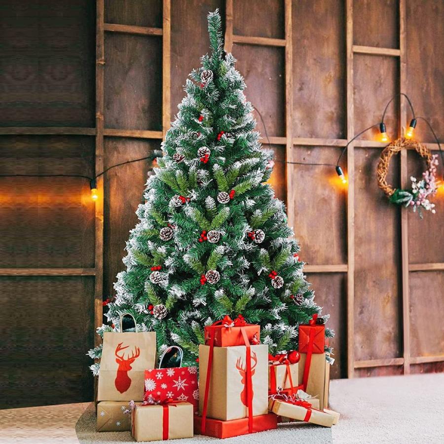 高価値セリー人気殺到 赤い実と松ぼっくり付 クリスマスライト Oukaliクリスマスツリー150cm 組立簡単 クリスマスグッズ 枝数500本 クリスマス飾り プレゼント 枝大幅 屋外照明 クリスマス飾り プレゼント 収納便利 当店限定販売品