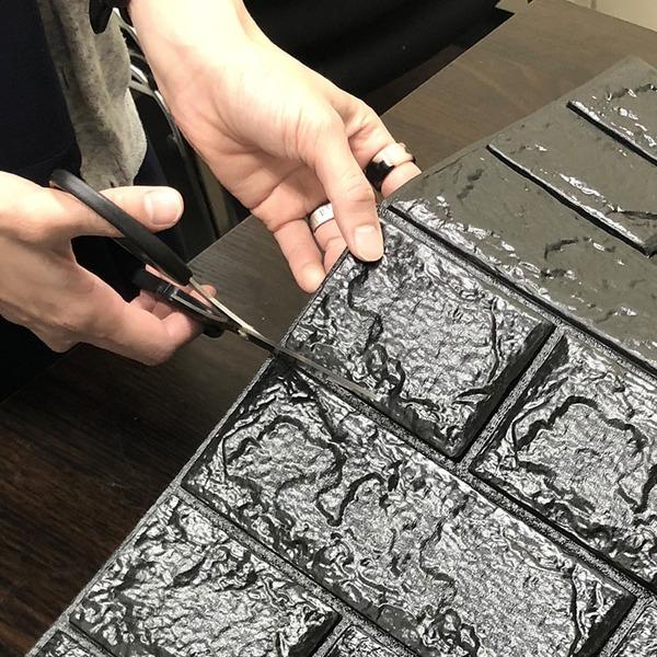 即納 最大半額 ウォジック 50枚組 おしゃれ 壁紙 クッションシート 壁 クッションレンガシート ブラック 黒 レンガ Bs17 アウトレット送料無料 Blog Lonolife Com