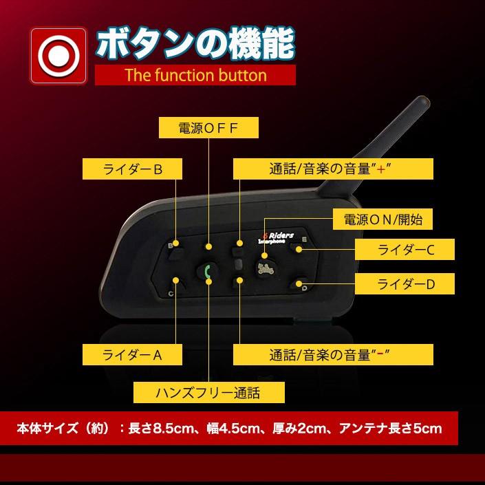 バイク用 インカム 3台セット Bluetooth 6台同時接続 2人同時通話 マイク スピーカー インターコム BKI282-V6-3【SET_3】 