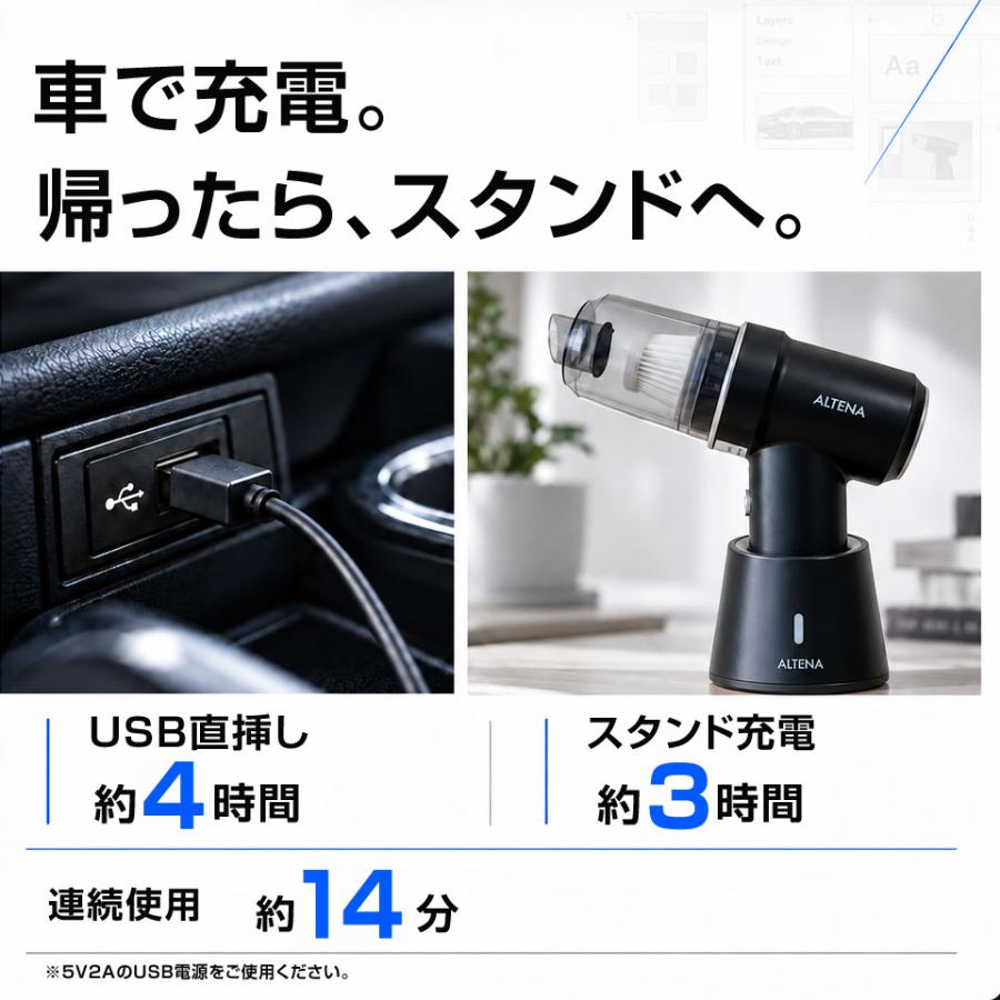 家電批評でBEST BUY受賞！ ALTENA コードレス ハンディクリーナー 充電