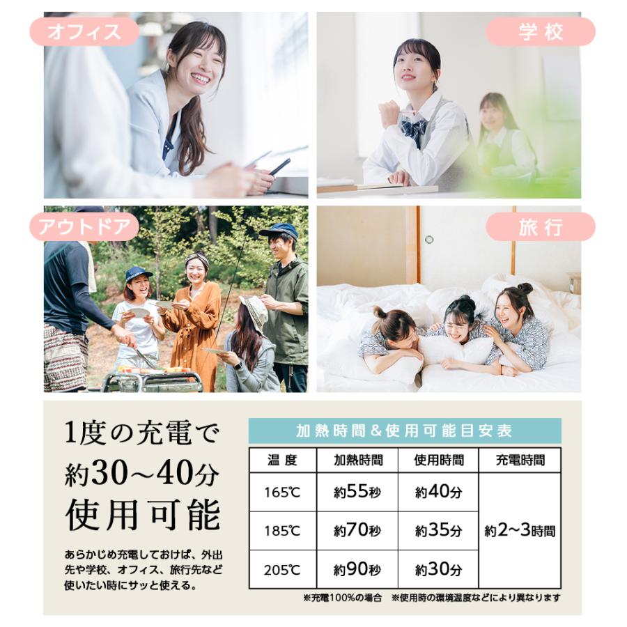 コードレス ヘアアイロン ミニ USB充電式 ストレートアイロン 小型 コンパクト |  | 04