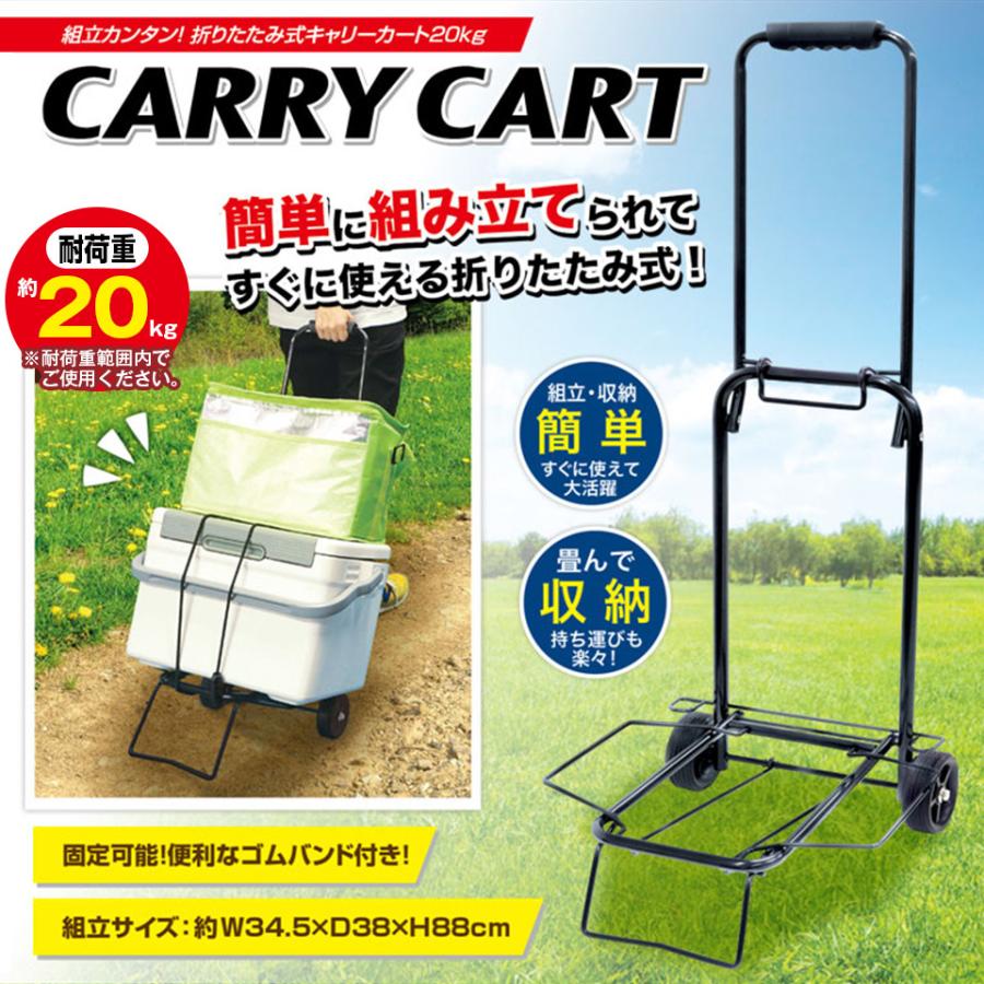 キャリーカート 折りたたみ 耐荷重kg 軽量 コンパクト 2輪キャスター付 台車 折り畳み アウトドア 荷物運び ショッピングカート 防災グッズ Hac Hac2365 Mtkshop 通販 Yahoo ショッピング