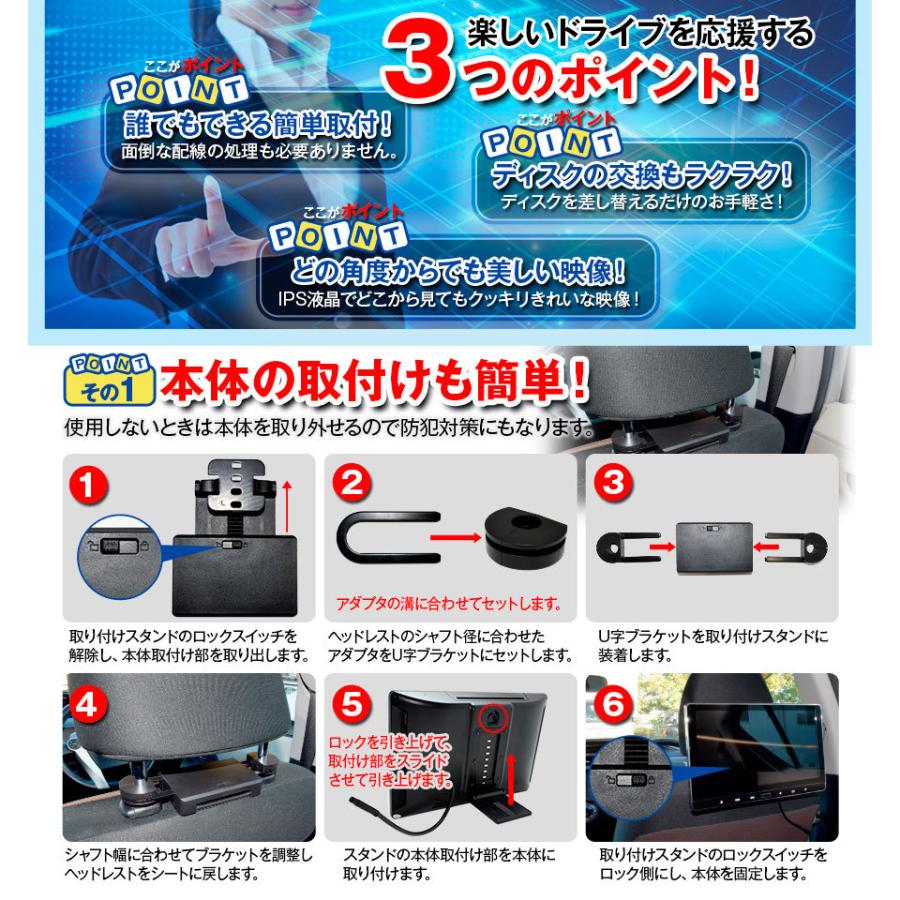 ヘッドレストモニター 2台セット11.6インチ HDMI入力 DVD ヘッドレストモニター 2台セット11.6インチ HDMI入力 DVD