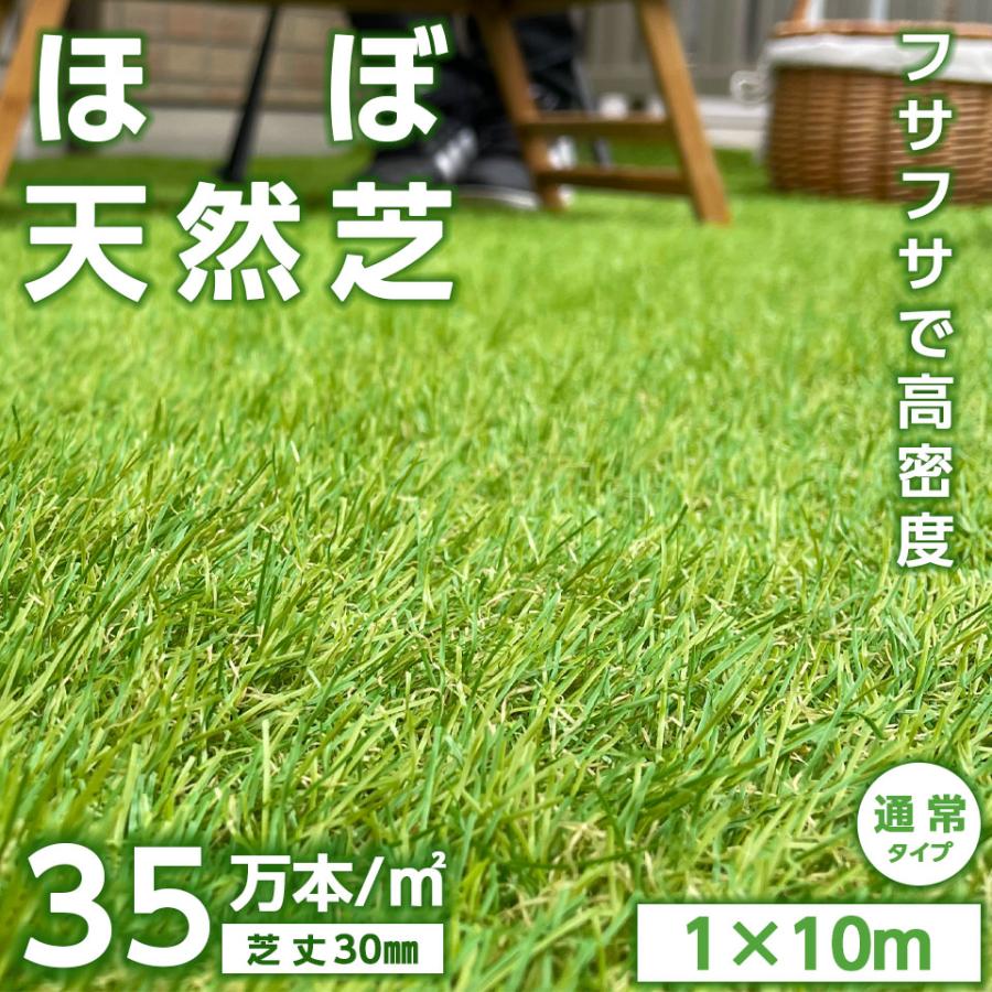 人工芝 リアル人工芝 ロール 1m×10m 密度35万本/m2 高耐久 U字ピン26本付 DIY mat1000 mtkshop 通販  