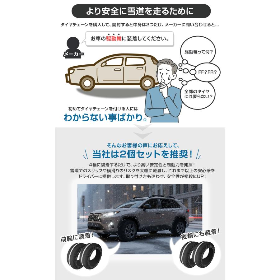 公式販売店】 布製 タイヤチェーン MTK カーソックス2 簡単 緊急 脱出
