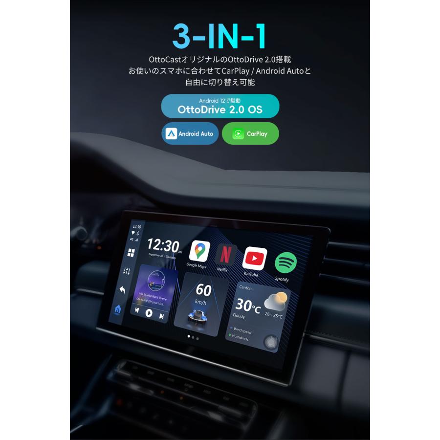 【正規代理店】オットキャスト ottocast Otto Aibox P3 carplay AndroidAuto nanoSIM対応 カーナビ｜mtkshop｜06