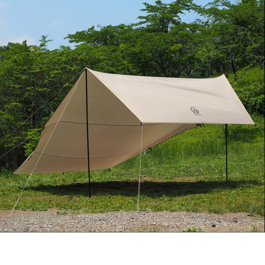 超ワイド タープ ヘキサタープ 4m×5.84m ポール2本付き 超ワイド タープ ヘキサタープ 4m×5.84m ポール2本付き