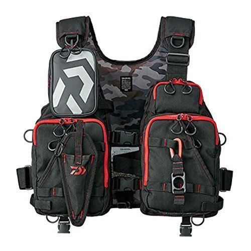 あなたにおすすめの商品 ダイワ Daiwa フィッシングベスト フロートゲームベスト ブラックレッド フリー Df 66 全品送料無料