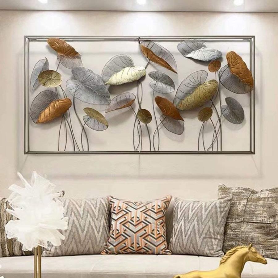 アイアンの壁飾り 壁掛け 壁掛け インテリア デザイン おしゃれ モダン 壁面 和風 アンティーク 蓮 ハス デザイン ウォールデコ 壁面 装飾 ディスプレイ 壁面 エムティマート