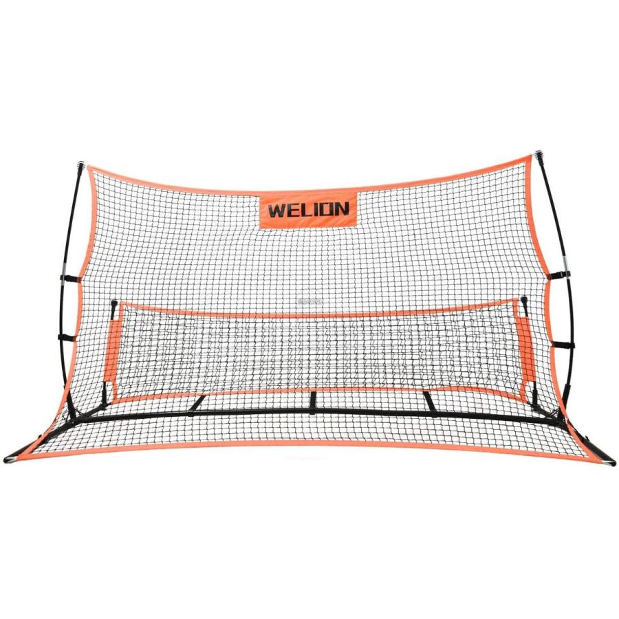 激安超安値 Welion キャリーバッグ付 2枚利用 壁打ちネット 2 1mx1 2mゴール サッカートレーナー ウエイトトレーニング
