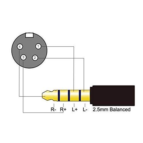 [ 2.5mm 4極 変換 4 Pin XLR メス ] ケーブル外径8mm変換プラグ [ 2.5mm 4極 メス ] バランス 変換 ステレオ ケーブル [ 4 Pi｜mtmco｜06