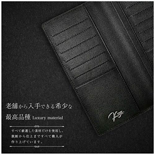 K ray メンズ 札入れ 小銭入れなし マネークリップ 本革 薄い 長財布 二つ折り カーボンレザー ブラック 札入れ