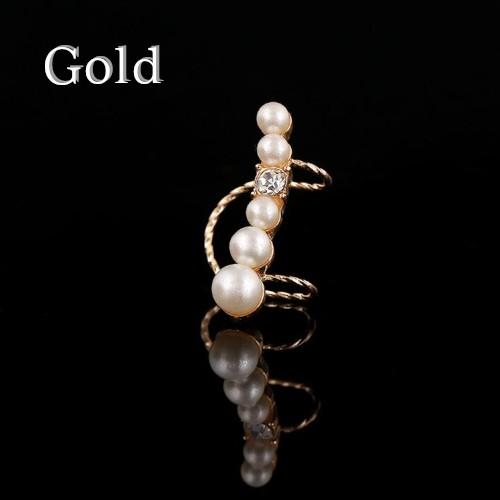 パール カフ イヤーカフ ゴールド シルバー 5粒 ゴージャス アクセサリー ジュエリー 耳元を華やかに ピアス穴不要 キラキラ  冠婚葬祭 フォーマル カジュアル |  | 02