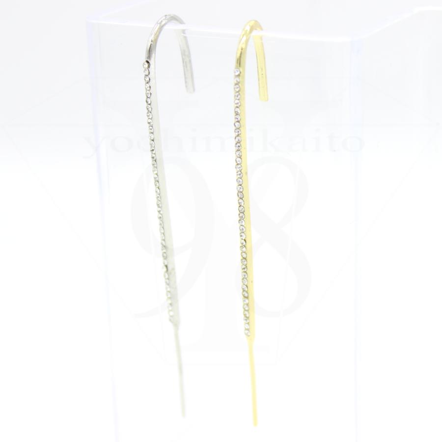 インダストリアル ピアス 斜め 斜めがけ 斜め掛け ゴールド シルバー ピンクゴールド ラインストーン ライン パーツ キャッチ ビジュー ジルコニア 大人 カフス |  | 06