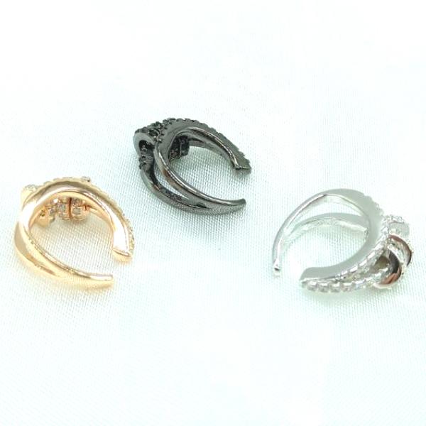 レディース イヤーカフ  イヤーフック レディースアクセサリー 3連 ピンクゴールド シルバー ブラック ブランド シンプル |  | 10