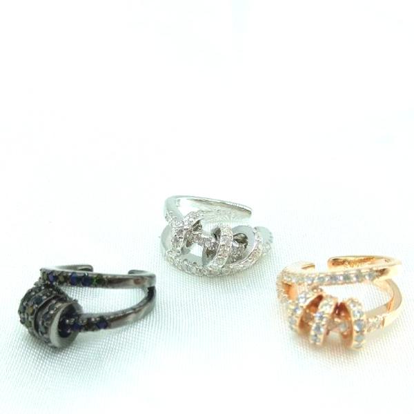 レディース イヤーカフ  イヤーフック レディースアクセサリー 3連 ピンクゴールド シルバー ブラック ブランド シンプル |  | 11