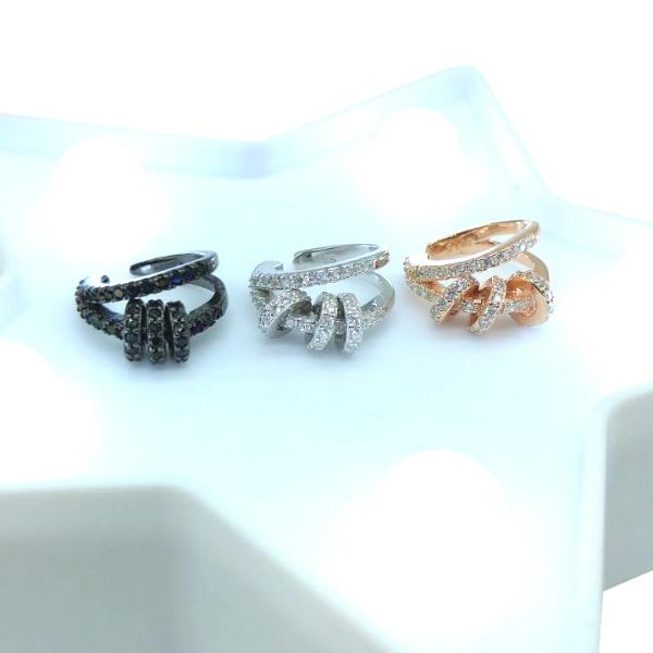 レディース イヤーカフ  イヤーフック レディースアクセサリー 3連 ピンクゴールド シルバー ブラック ブランド シンプル |  | 12