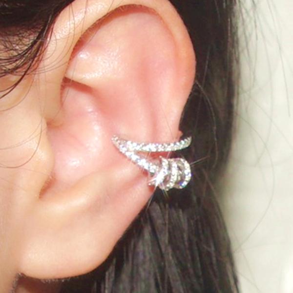 レディース イヤーカフ  イヤーフック レディースアクセサリー 3連 ピンクゴールド シルバー ブラック ブランド シンプル |  | 07