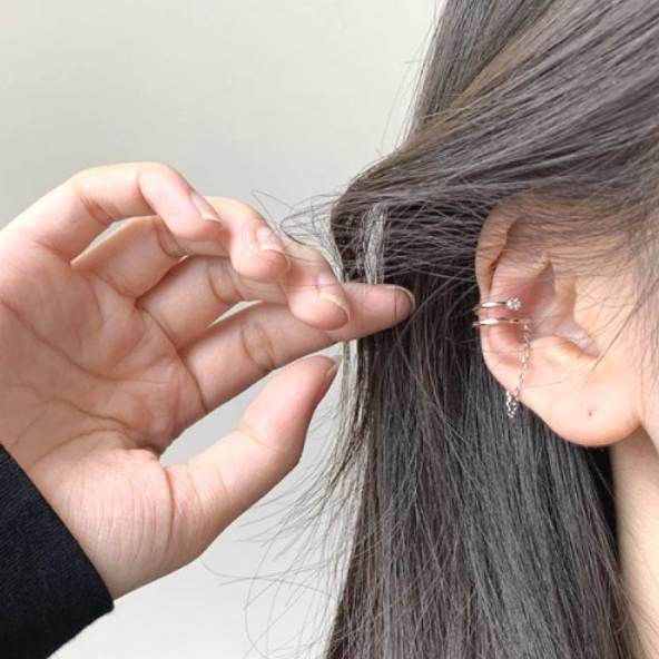 レディース イヤーカフ  ゴールド シルバー 揺れる ぶら下がり 2連 レディースアクセサリー シンプル 結婚式 お呼ばれ |  | 13