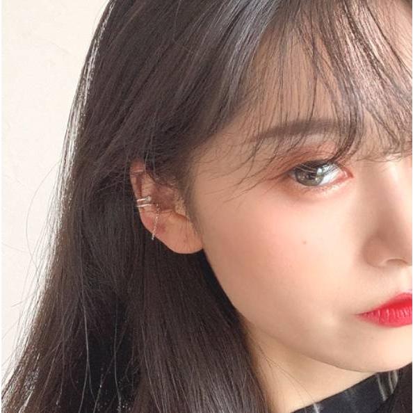 レディース イヤーカフ  ゴールド シルバー 揺れる ぶら下がり 2連 レディースアクセサリー シンプル 結婚式 お呼ばれ |  | 09