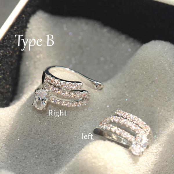 ぶら下がり トリプルライン 2タイプから選べる♪ イヤーカフ 選べる シルバー レイヤード ぶらさがり 揺れる |  | 02