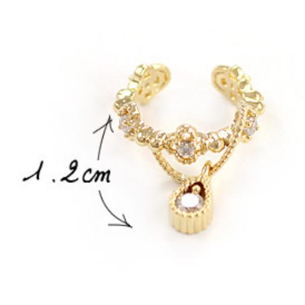 イヤーカフ チャーム ゴールド シルバー ビジュー キラキラ キュービックジルコニア ジルコン 揺れる ゆれる |  | 04