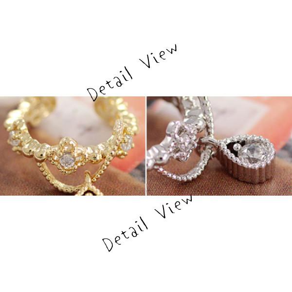 イヤーカフ チャーム ゴールド シルバー ビジュー キラキラ キュービックジルコニア ジルコン 揺れる ゆれる |  | 06