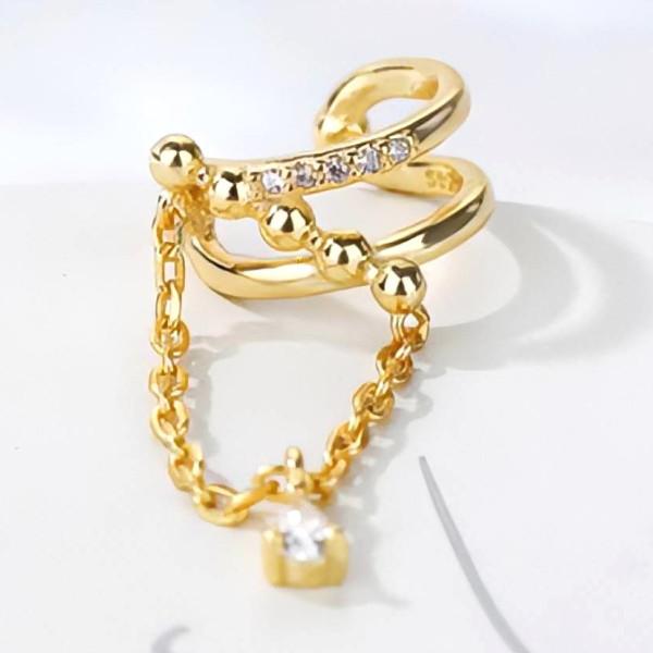 イヤーカフ ノンホールイヤーカフ 揺れるチェーン ピアス穴不要 ゴールド シルバー 結婚式 ギフト プレゼント シンプルアクセサリー |  | 10