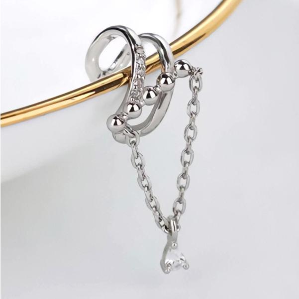 イヤーカフ ノンホールイヤーカフ 揺れるチェーン ピアス穴不要 ゴールド シルバー 結婚式 ギフト プレゼント シンプルアクセサリー |  | 11