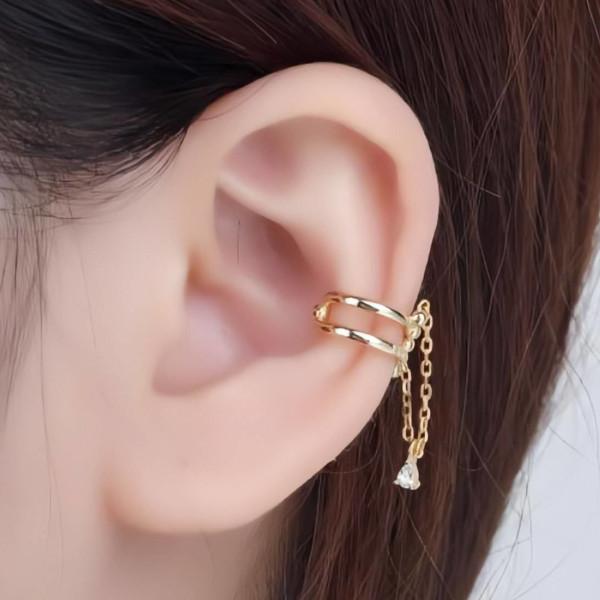 イヤーカフ ノンホールイヤーカフ 揺れるチェーン ピアス穴不要 ゴールド シルバー 結婚式 ギフト プレゼント シンプルアクセサリー |  | 14