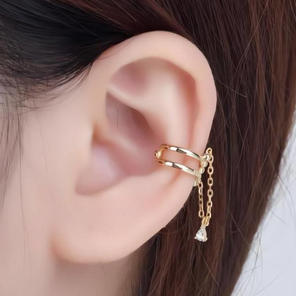 イヤーカフ ノンホールイヤーカフ 揺れるチェーン ピアス穴不要 ゴールド シルバー 結婚式 ギフト プレゼント シンプルアクセサリー |  | 05
