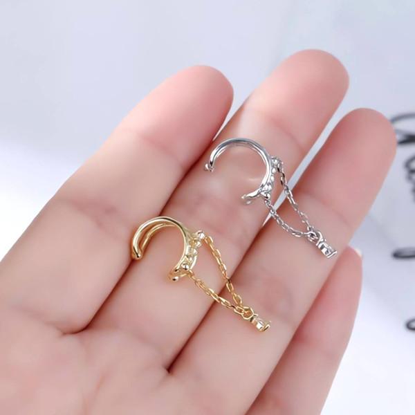 イヤーカフ ノンホールイヤーカフ 揺れるチェーン ピアス穴不要 ゴールド シルバー 結婚式 ギフト プレゼント シンプルアクセサリー |  | 06