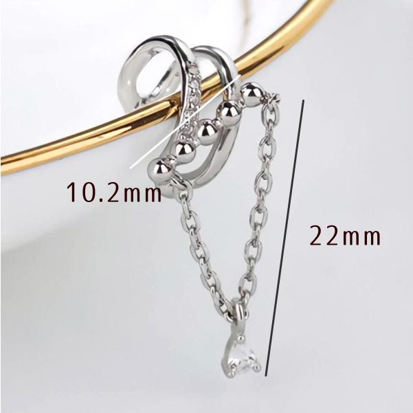 イヤーカフ ノンホールイヤーカフ 揺れるチェーン ピアス穴不要 ゴールド シルバー 結婚式 ギフト プレゼント シンプルアクセサリー |  | 07